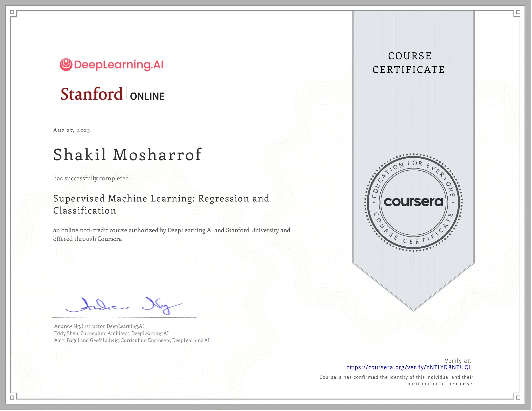 certificate
